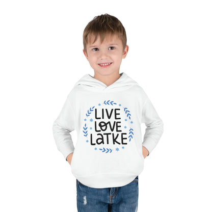 Hanukkah Live Love Latkes Toddler Pullover Fleece Hoodie