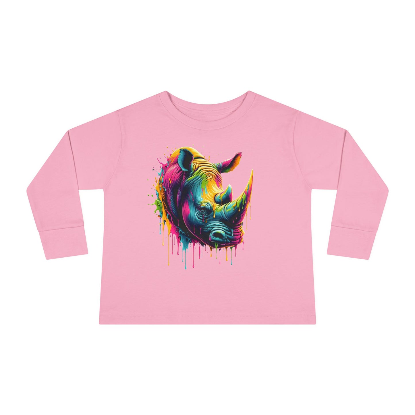 Colorful Rhino Toddler Long Sleeve Tee