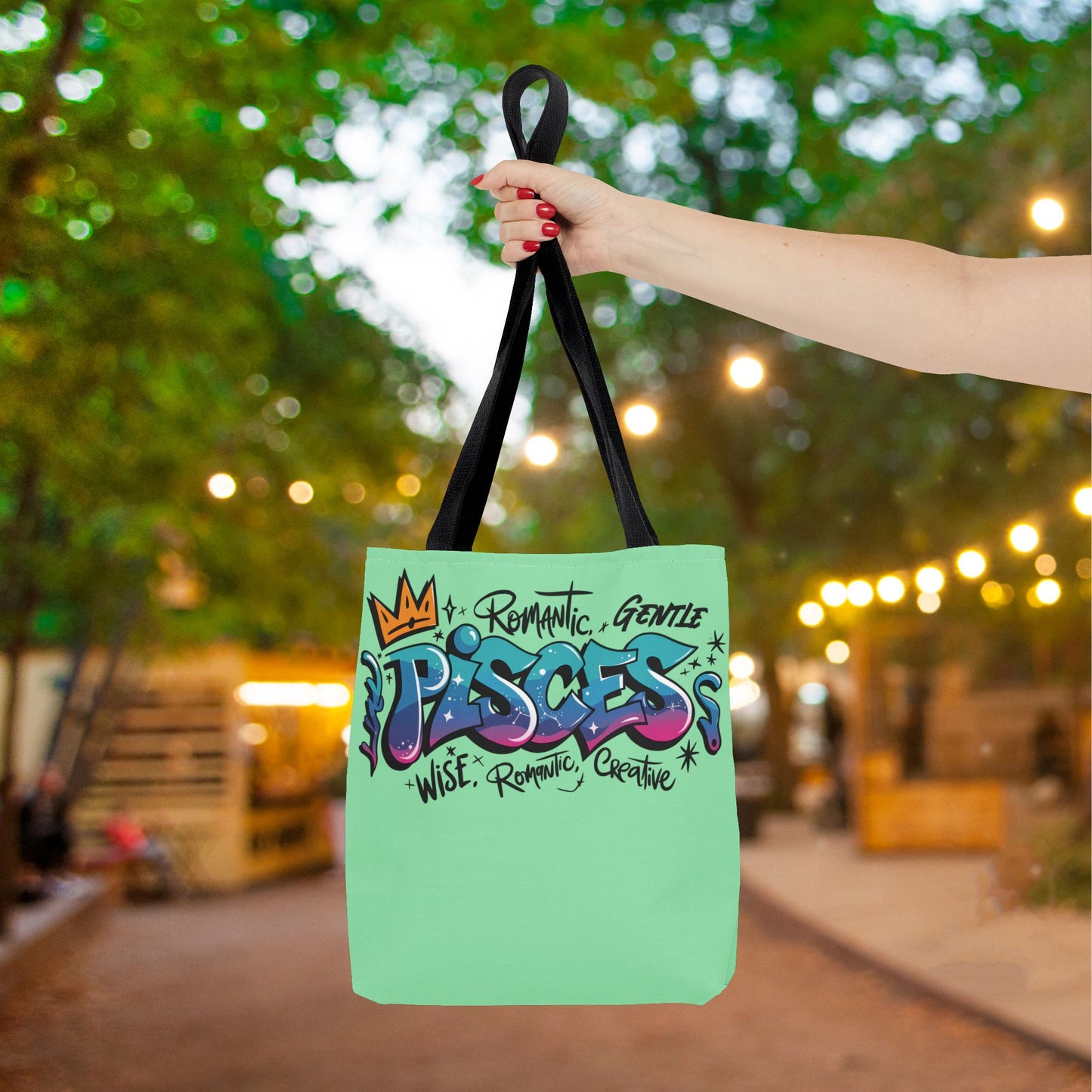 Pisces Street Art Canvas Tote Bag
