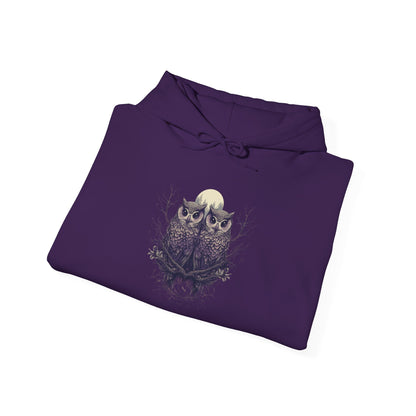 Owls and Full Moon Heavy Blend™ Hooded Sweatshirt