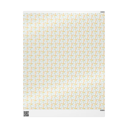 Giraffes in Bloom Wrapping Paper