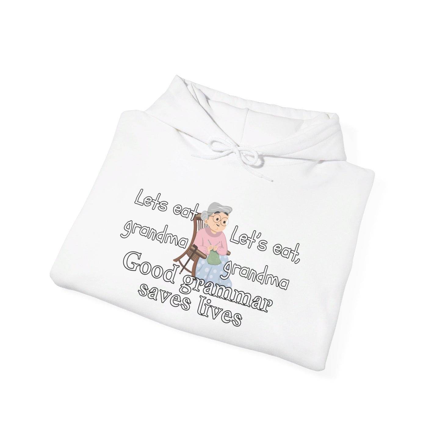 Let's Eat, Grandma Grammar Saves Lives Heavy Blend™ Hooded Sweatshirt