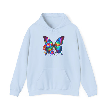 Floral Butterfly Heavy Blend™ Hooded Sweatshirt