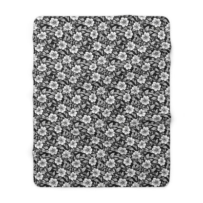 Monochrome Paradise Bloom Fleece Blanket