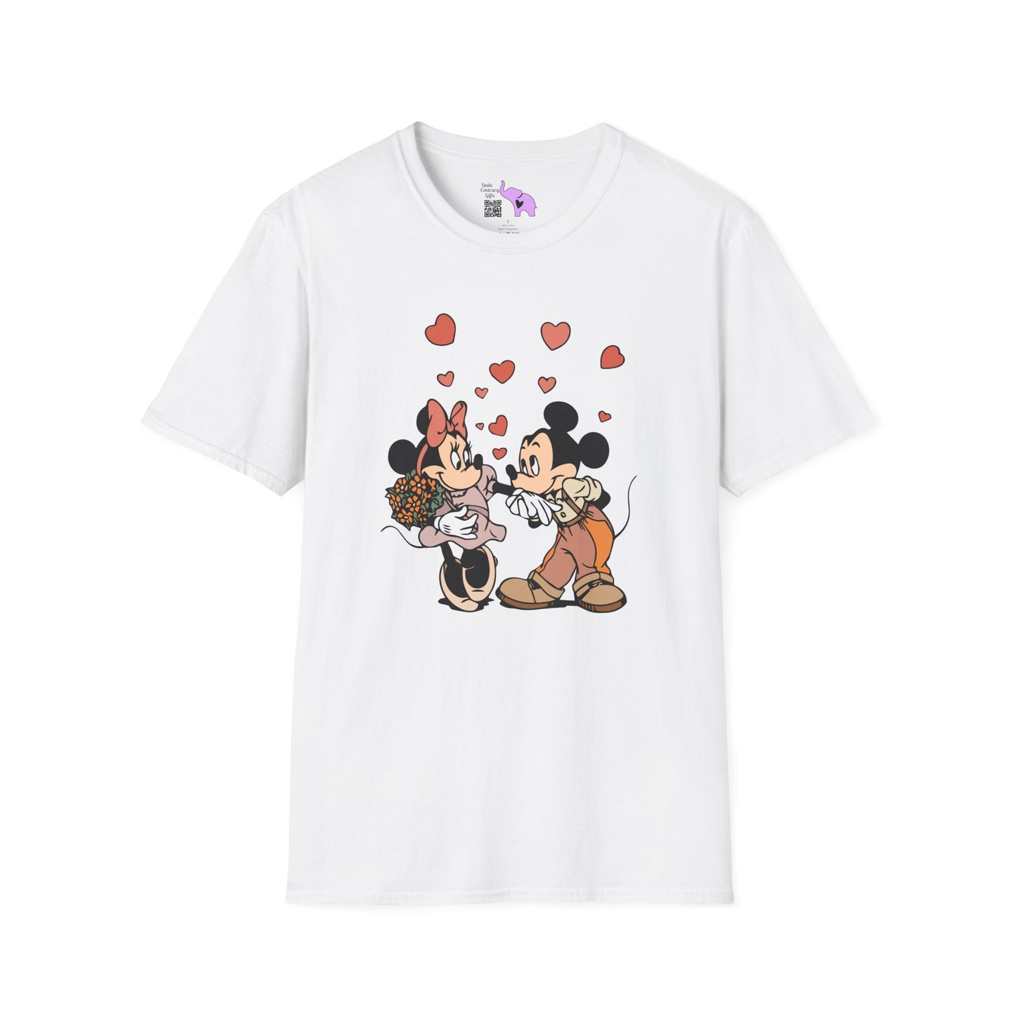 Valentine Mickey Loves Minnie Adult Tshirt