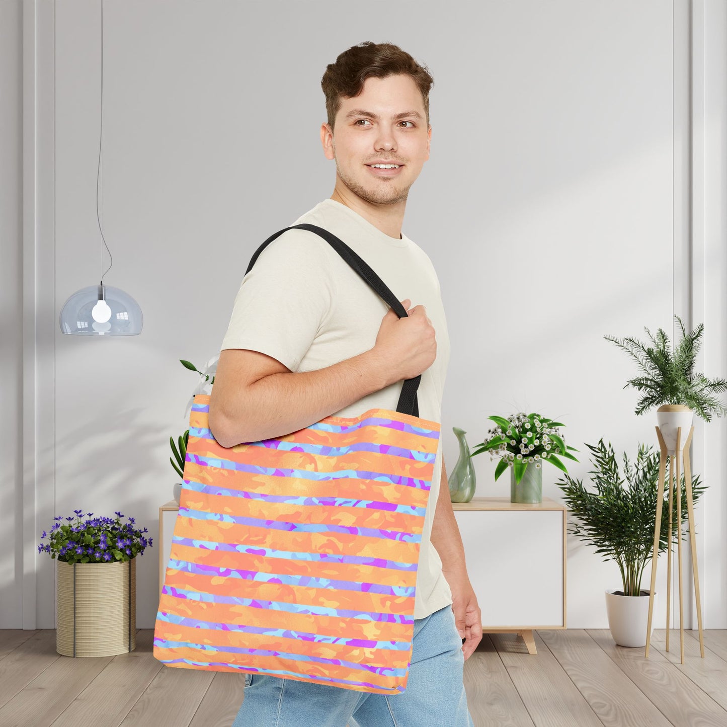 Split Spectrum Camo Canvas Tote Bag