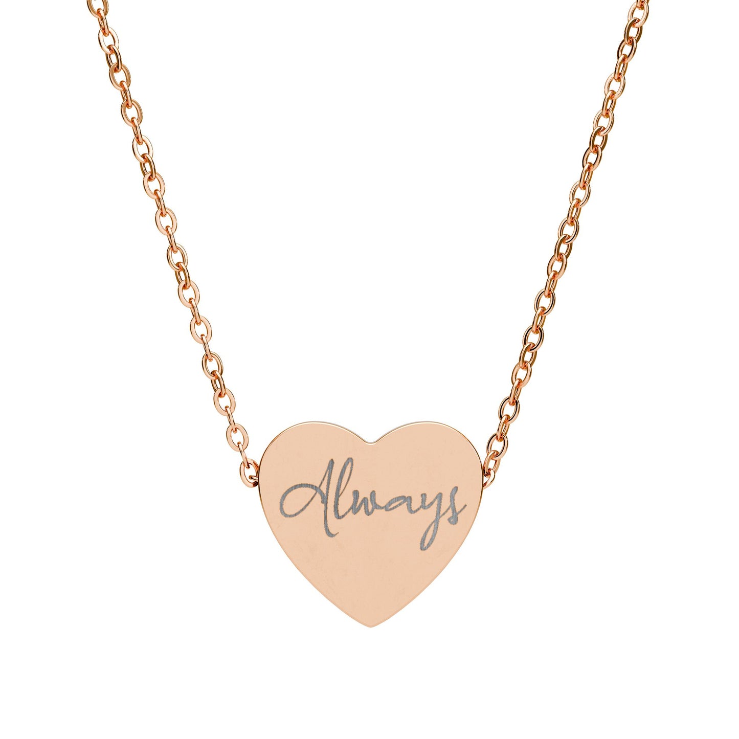 'Always' Engraved Heart Necklace