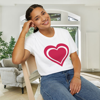 Heart Outline Adult Unisex Tshirt