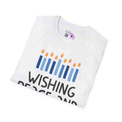 Hanukkah Wishing Peace & Light Adult T-shirt