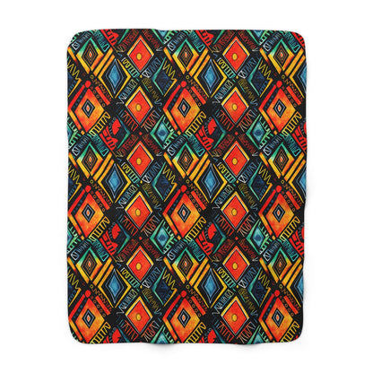 Abundance Rhythm Sherpa Fleece Blanket