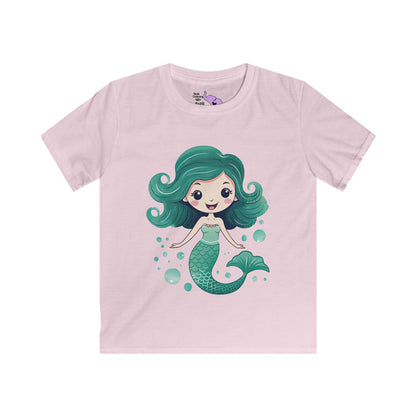 Teal Mermaid Kids Softstyle Tee