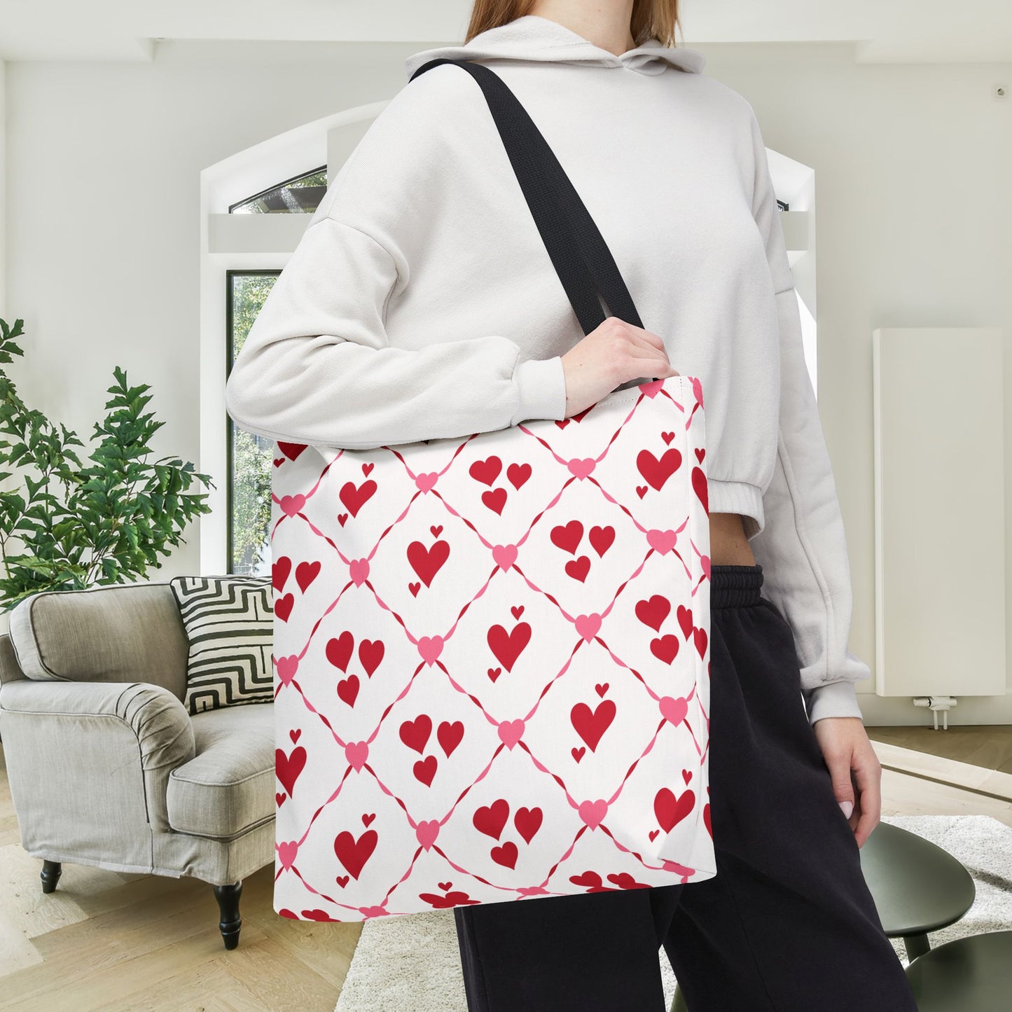 Cupid’s Lattice Canvas Tote Bag