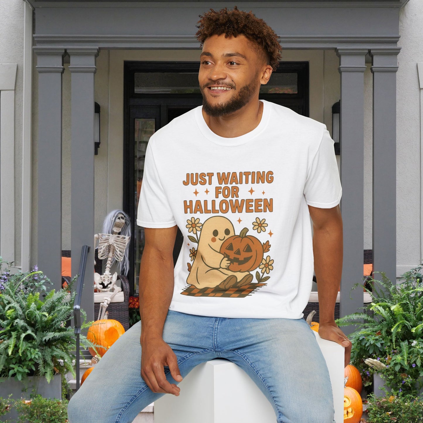 Just Waiting For Halloween Adult T-shirt
