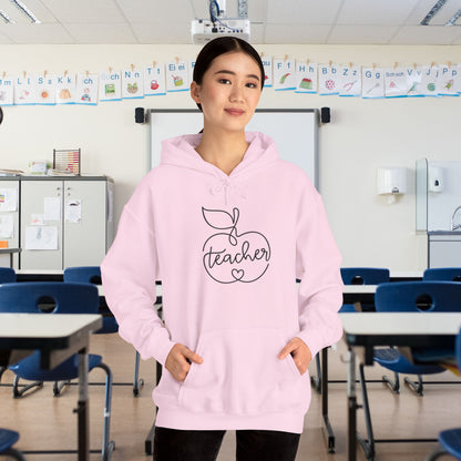 Teacher w/Apple Heavy Blend™ Hooded Sweatshirt