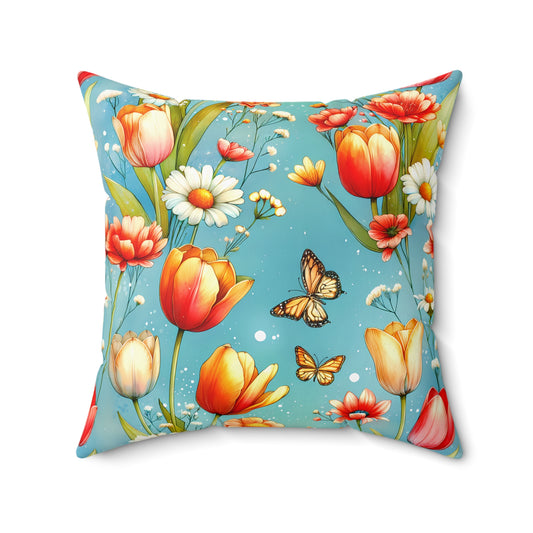 Butterfly Bloom Throw Pillow