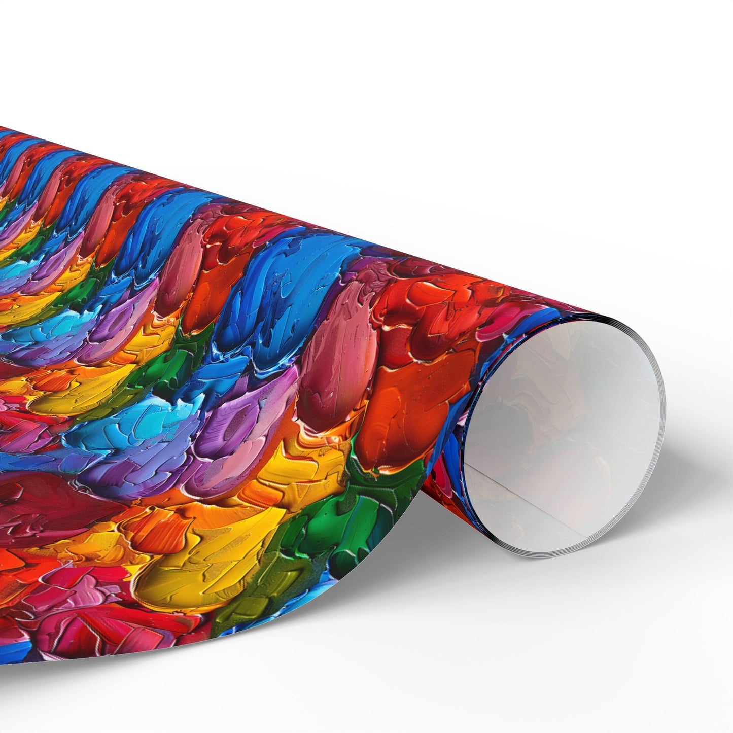 Palette Knife Hearts Wrapping Paper