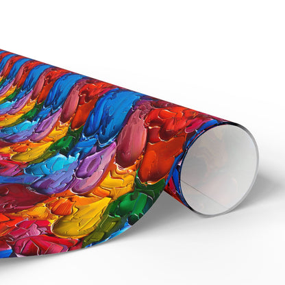 Palette Knife Hearts Wrapping Paper
