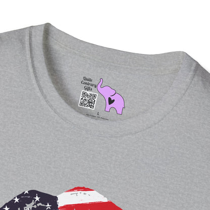 American Flag Lips Adult T-shirt