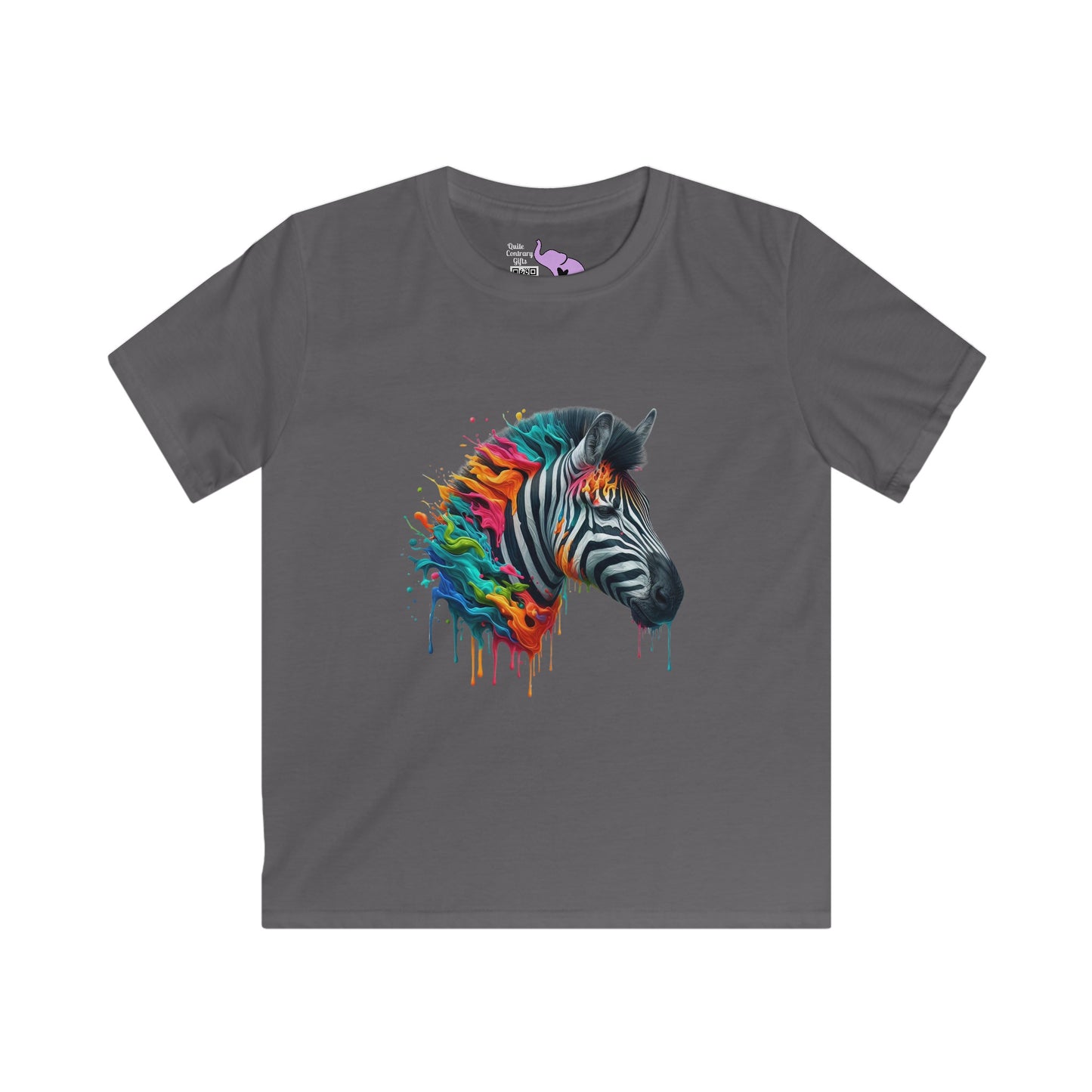 Colorful Zebra Youth Softstyle Tee