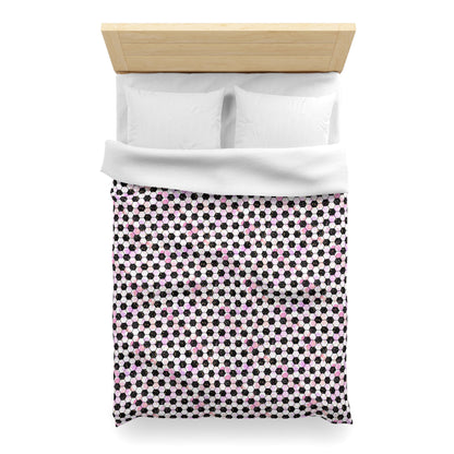 Pink Soccer Fever Microfiber Duvet Cover