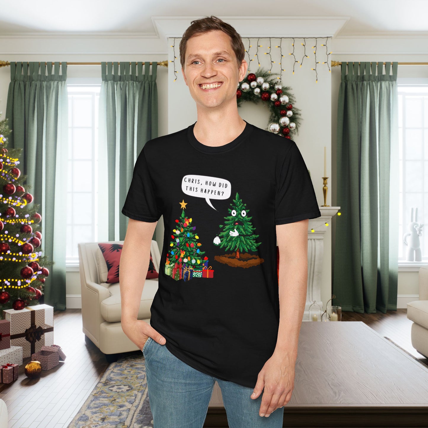 Christmas Tree How Did This Happen? Adult T-shirt