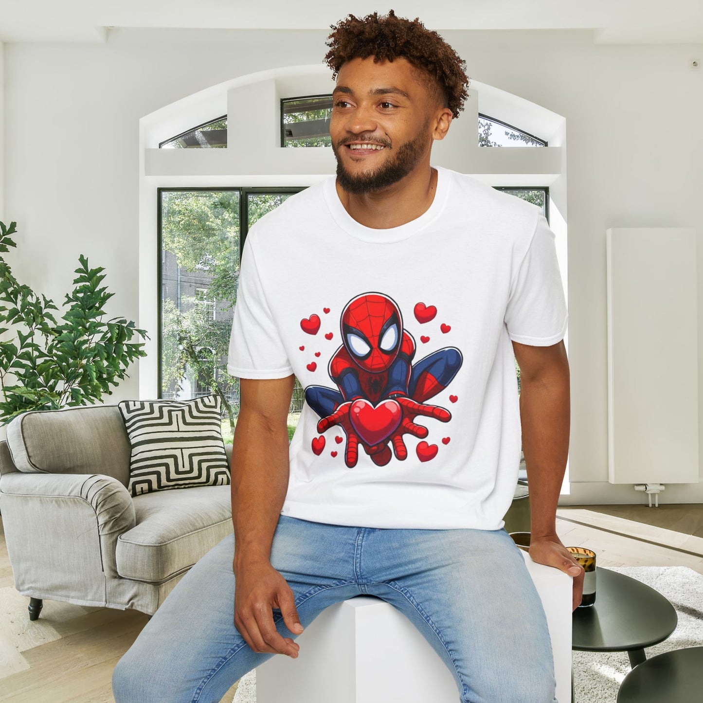 Valentines Spiderman Adult T-shirt