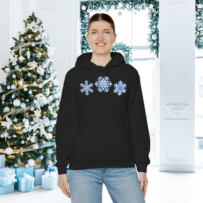 Blue Snowflakes Adult Heavy Blend™ Hooded Sweatshirt