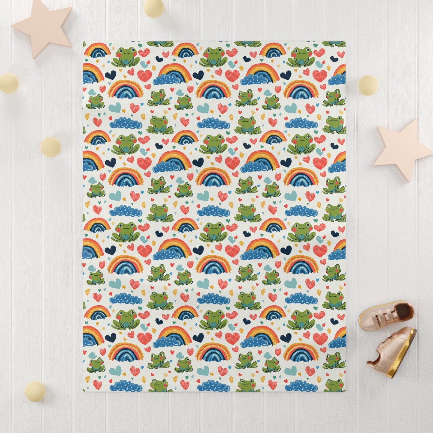 Ribbit Rainbows Baby Blanket