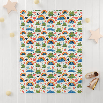 Ribbit Rainbows Baby Blanket