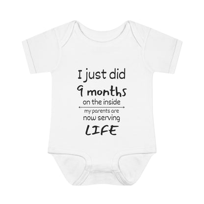 I Just Did 9 Months on the inside Infant Baby Rib Bodysuit