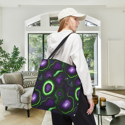 Amethyst & Lime Fracture Canvas Tote Bag