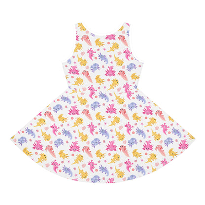 Axolotl Whimsy Girls' Sleeveless Sundress