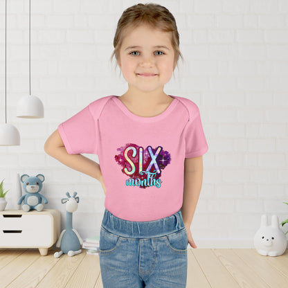Stardust Baby Milestone Bodysuit-Six Months