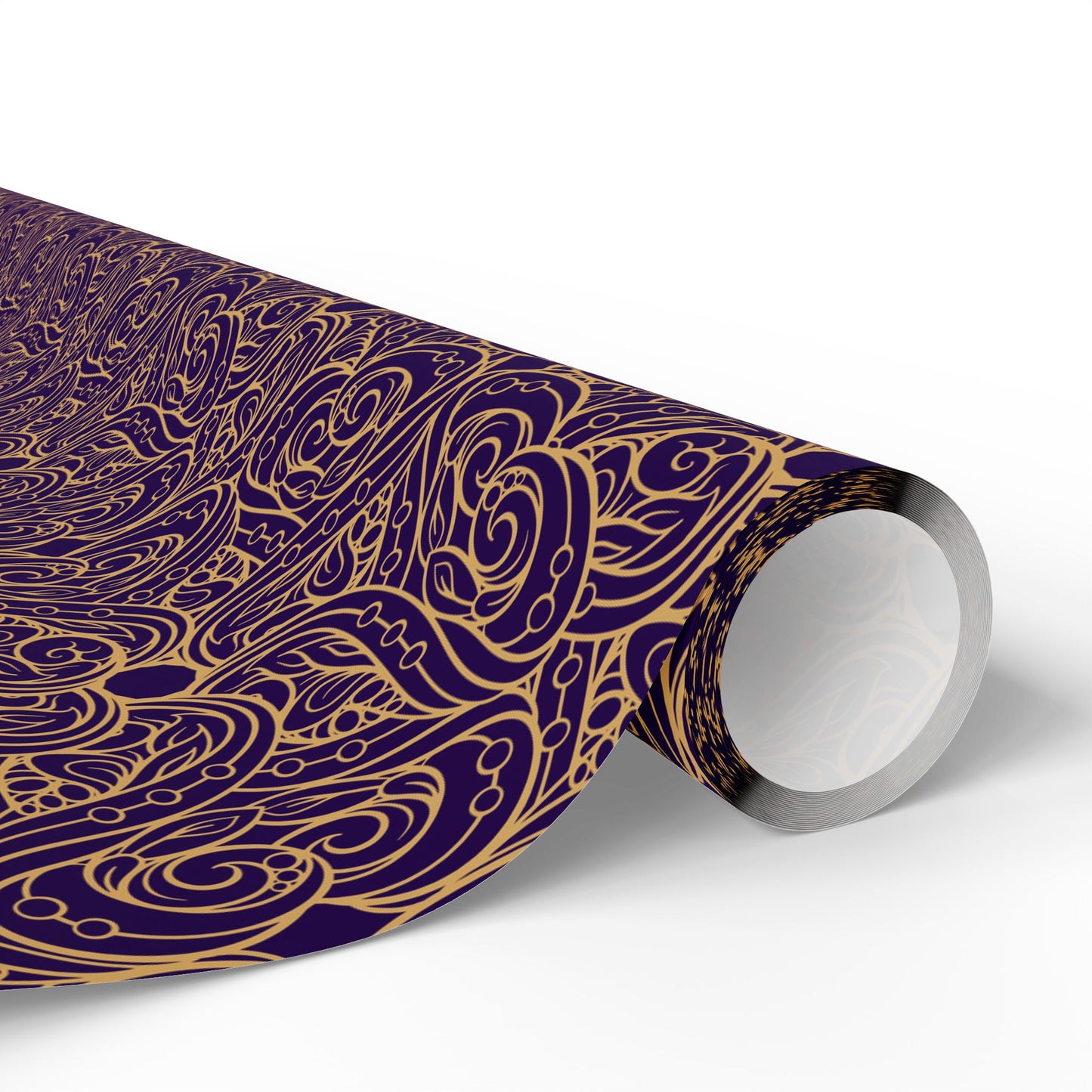 Golden Amethyst Radiance Mandala Wrapping Paper