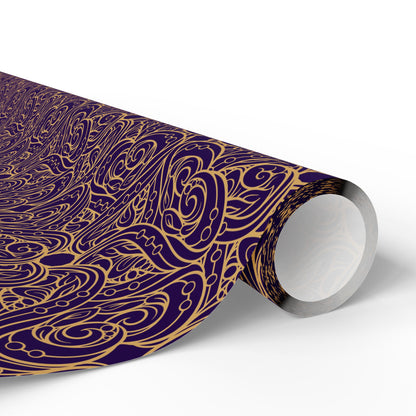 Golden Amethyst Radiance Mandala Wrapping Paper
