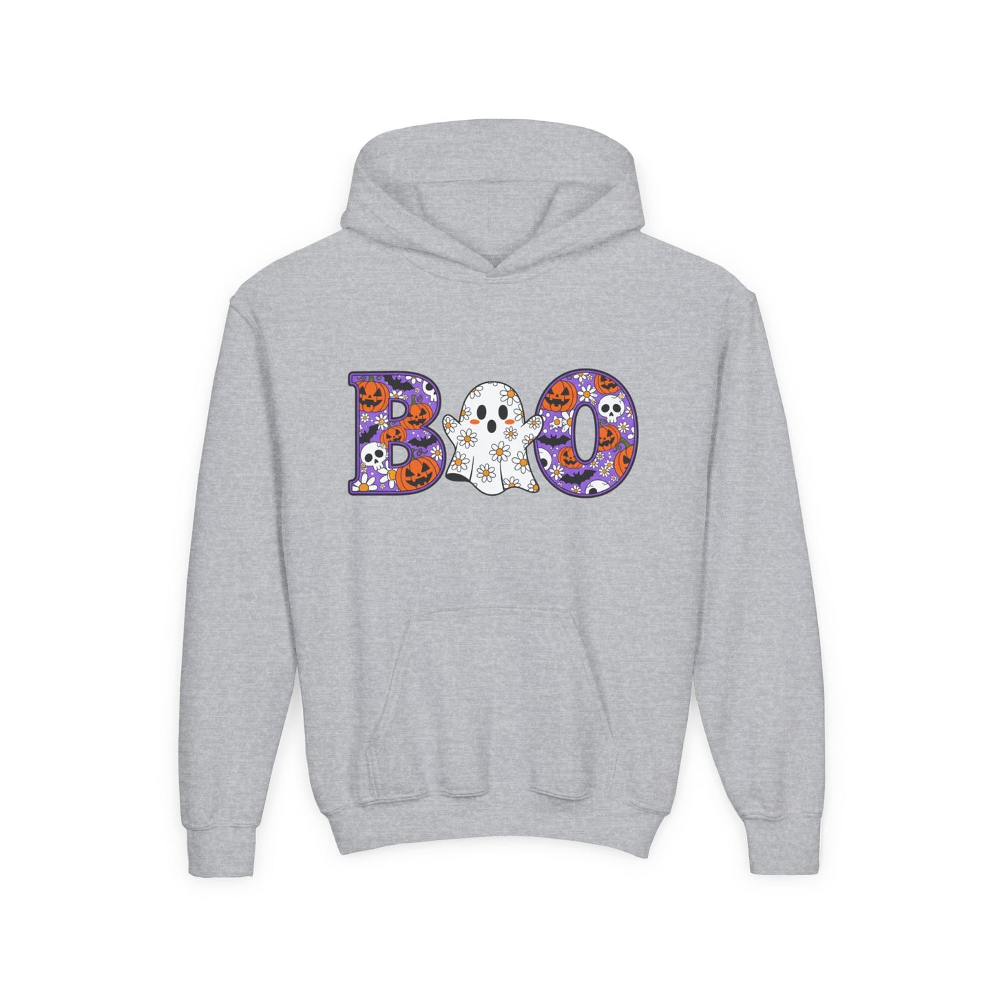 Cute Floral Boo w/Ghost Youth Hoodie