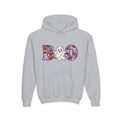 Cute Floral Boo w/Ghost Youth Hoodie
