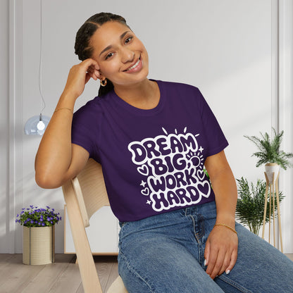 Dream Big Work Hard (Hearts) Adult T-shirt