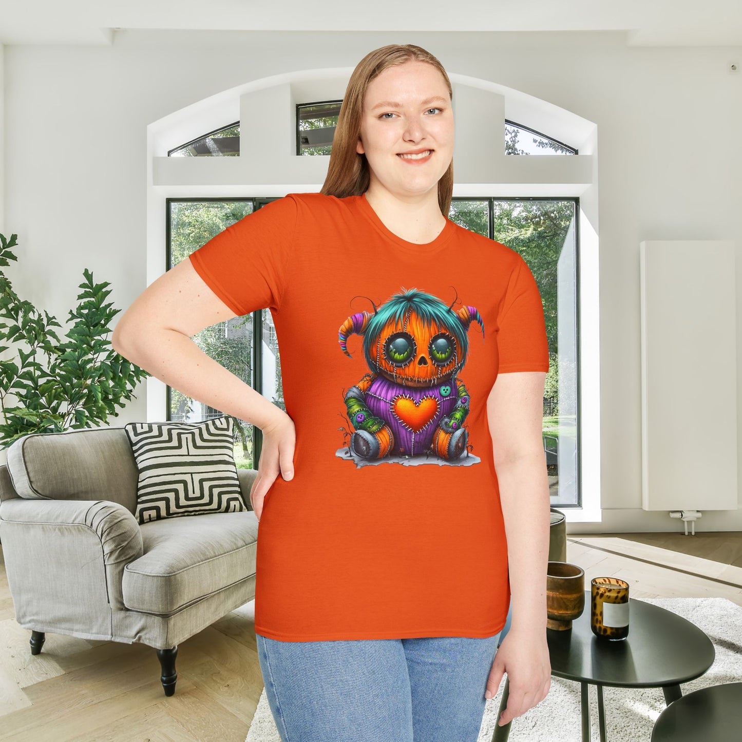 Patchwork Pumpkin Heart Adult Unisex Tshirt