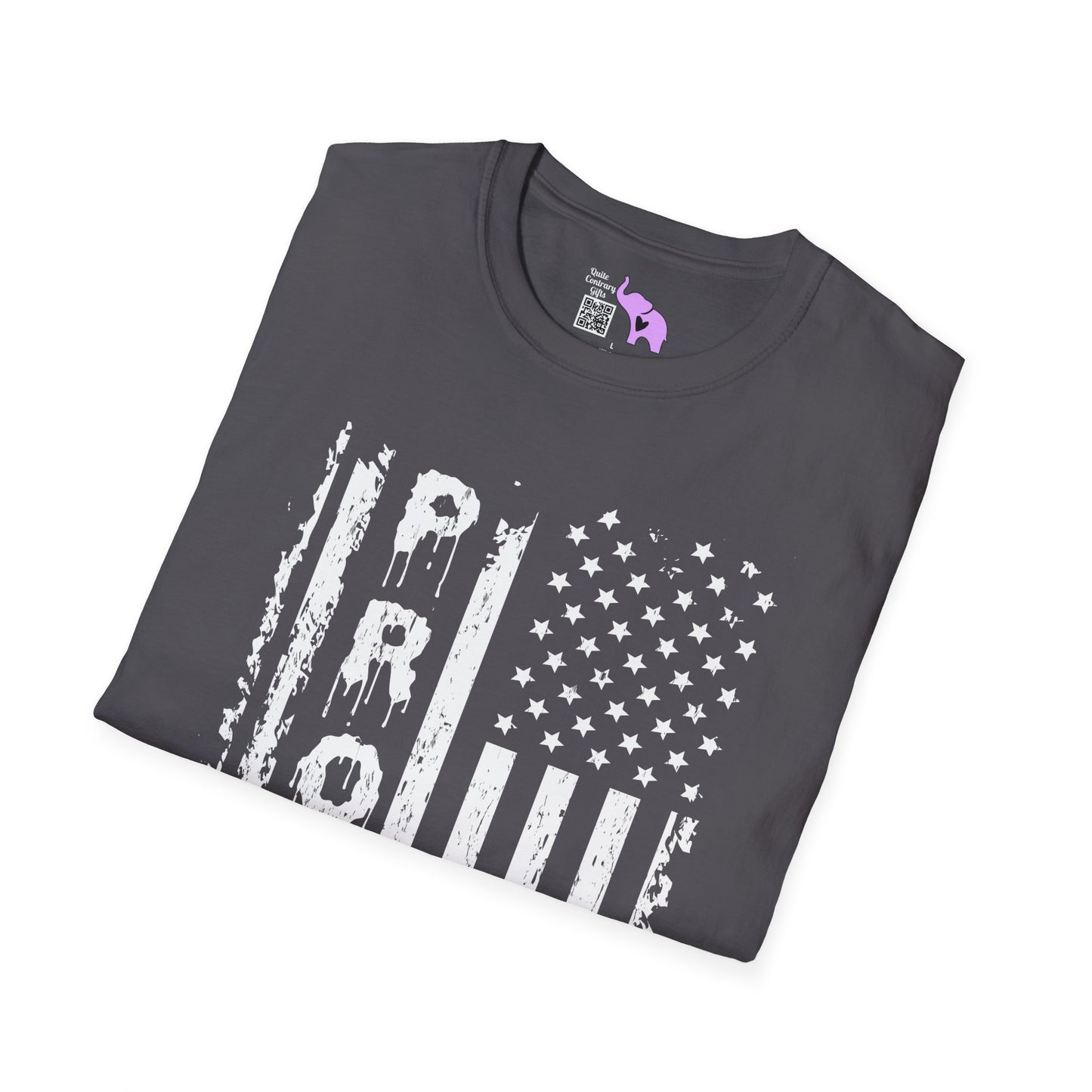 Proud (Vertical American Flag) Adult T-shirt