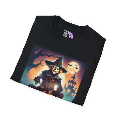 Halloween Scarecrow w/Pumpkins Adult T-shirt