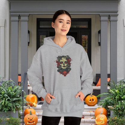 Creepy Skull and Roses Heavy Blend™ Hooded Sweatshirt
