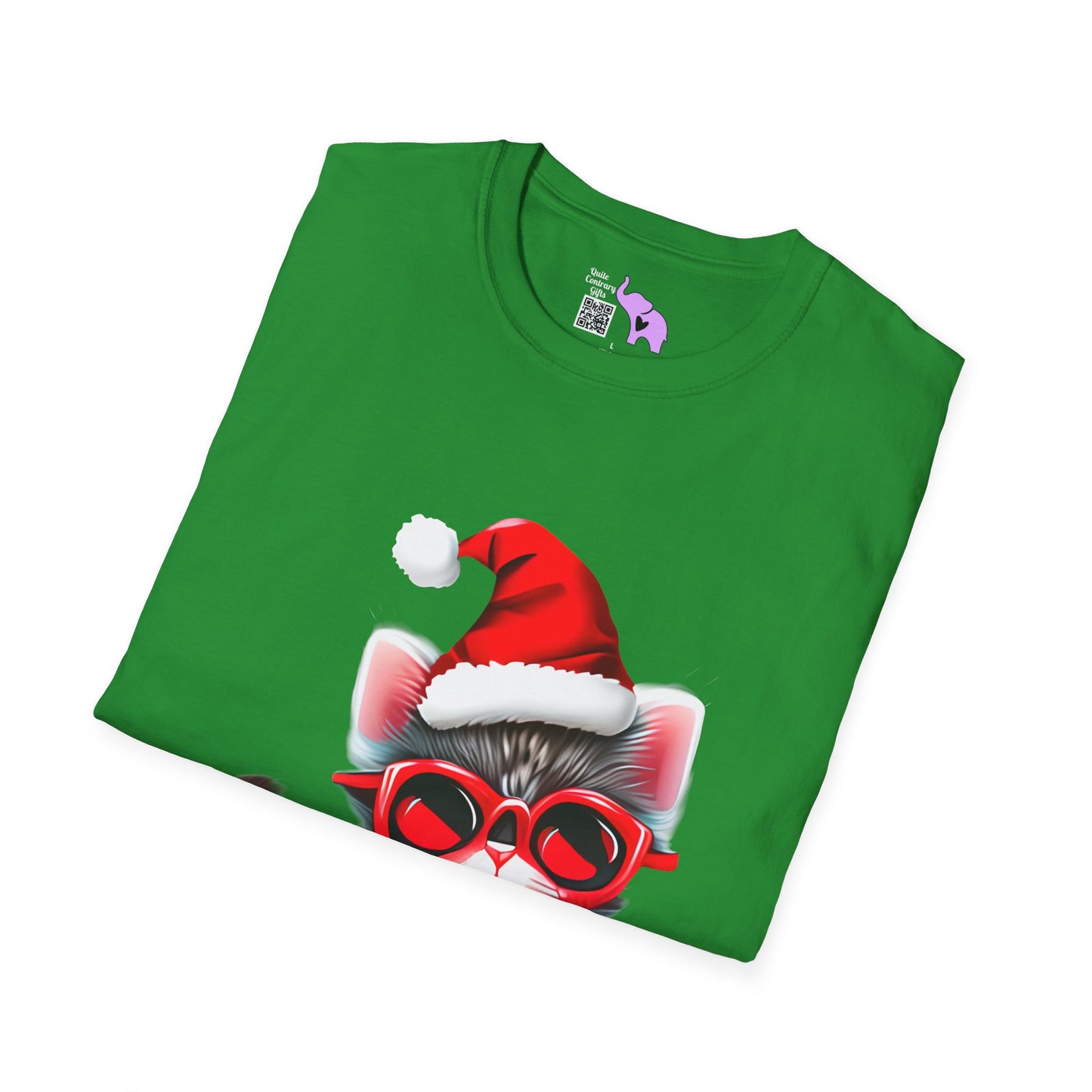 Santa Kitten Adult T-shirt