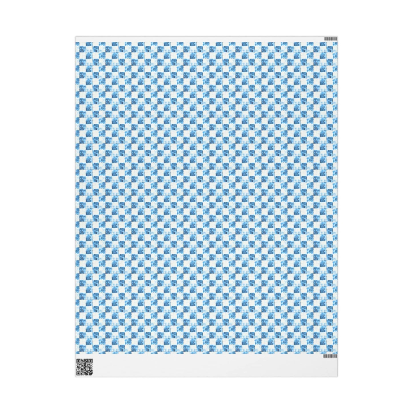 Cozy Blue Checkered Wrapping Paper