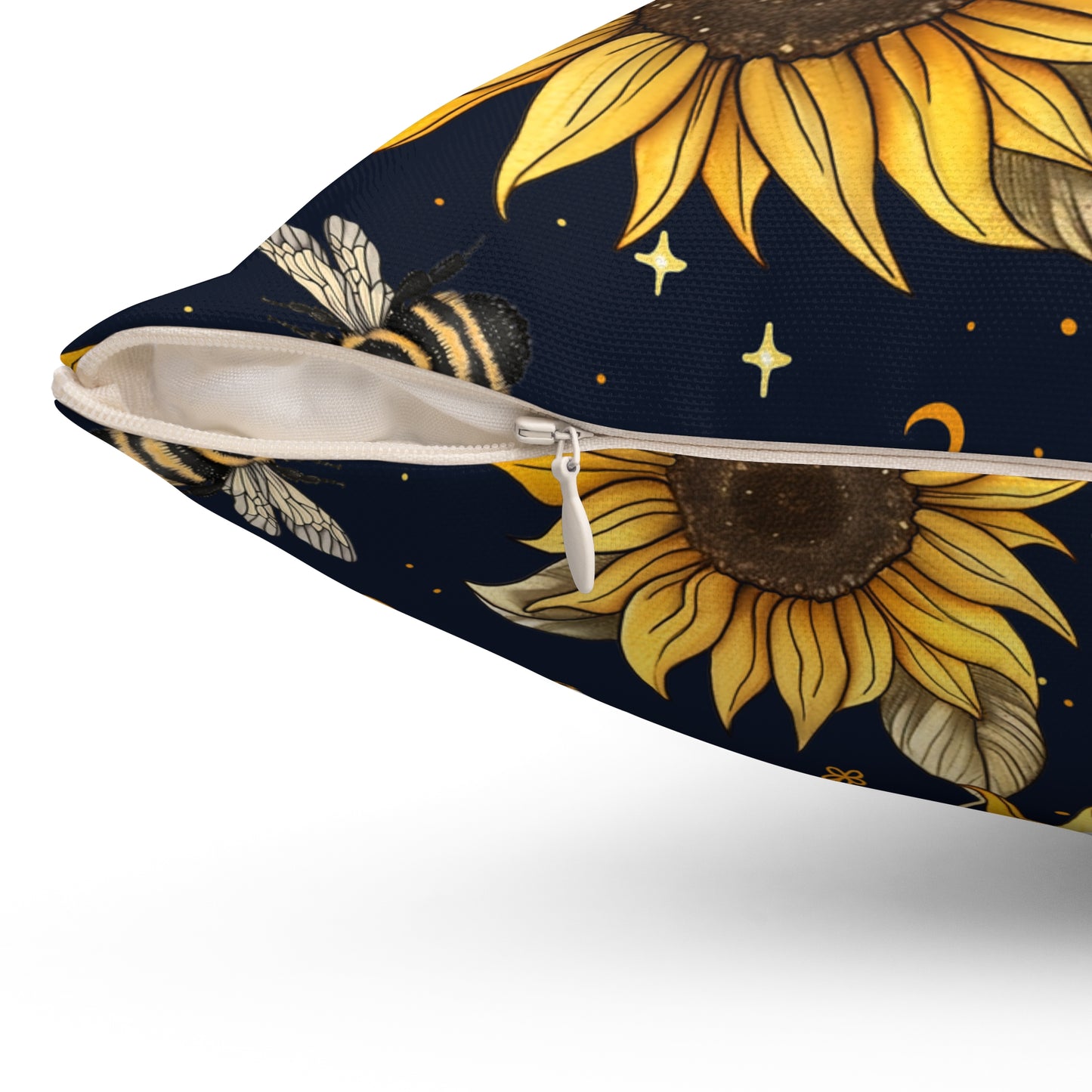 Sunflowers & Bees Throw Pillow