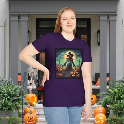 Halloween Scarecrow w/Pumpkins 4 Adult T-shirt