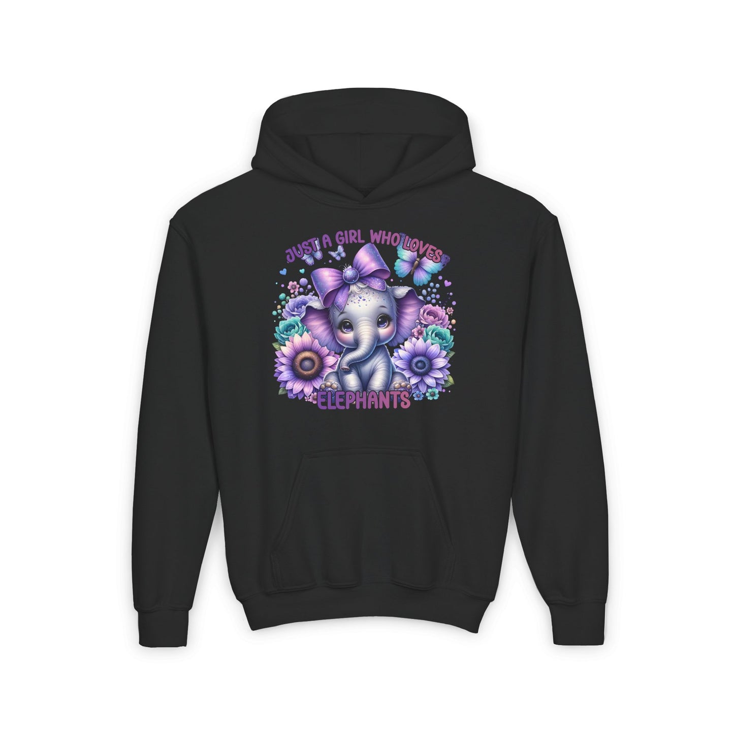 Just A Girl Who Loves Elephants Youth Heavy Blend Hoodie