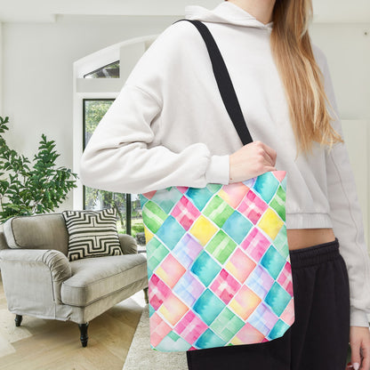 Watercolor Weave Canvas Tote Bag