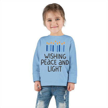 Hanukkah Wishing Peace & Light 2 Toddler Long Sleeve Tee