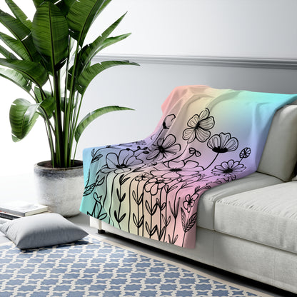 Spring Bloom Sherpa Fleece Blanket
